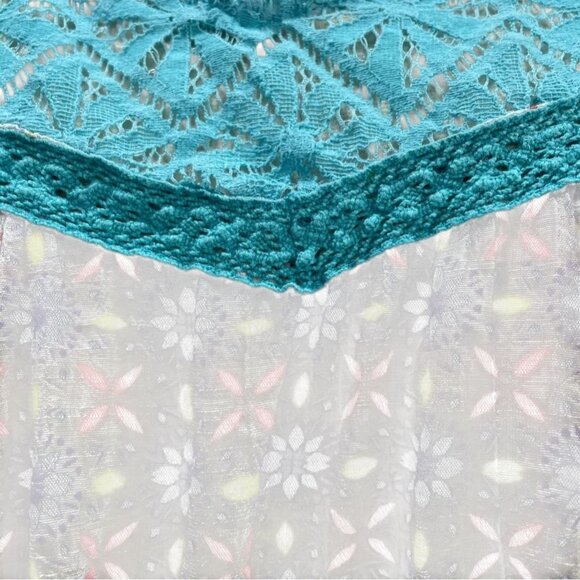 Como Vintage 2X Boho Sleeveless Patchwork Top Summer Flowy Festival Cottage Chic - Picture 7 of 10